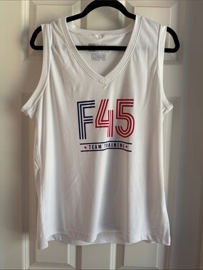 F45 Team Training White Performance Tank Top